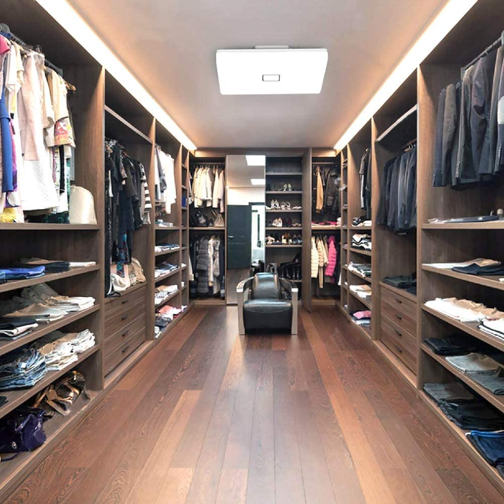 Airand Led Ceiling Light Fixture 18W, 10.6 Square, 5000K Daylight White, Plastic, 1800Lm, Model 18W-6300 For Home