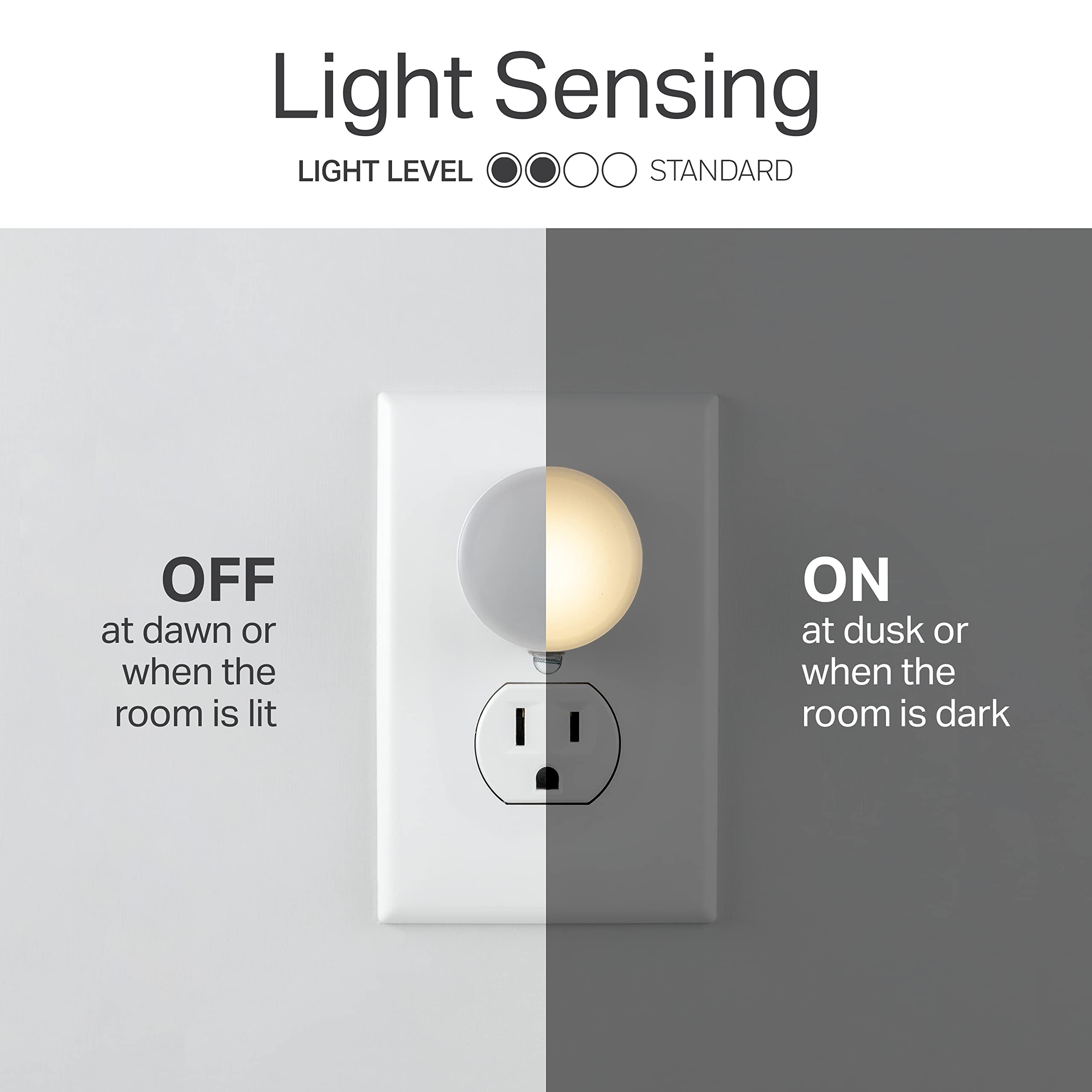 Lights By Night Mini LED Night Light, Plug-In, Dusk to Dawn Sensor, Warm White, 6 Pack, UL-Certified for Bedroom, Bathroom, Kitchen