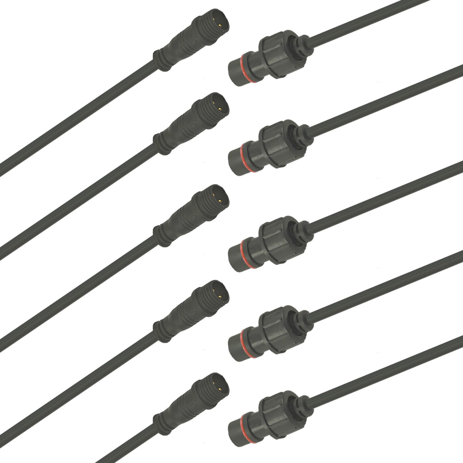 NEWNEWLIU 2Pin Waterproof Connector,2 Wire Electrical Connector,with 20AGW 20CM Male Female Plug LED Connector,for Car,Truck,Boa