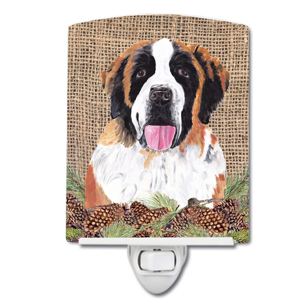 Carolines Treasures Ceramic Night Light, Saint Bernard, UL-Certified, 6x4x3 inches, Model SC9041CNL, Multicolor