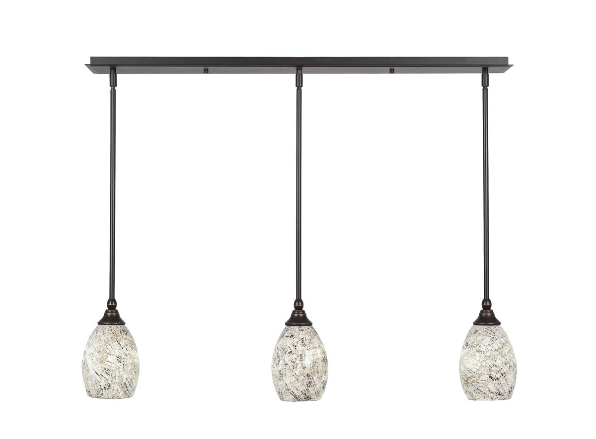 Toltec Lighting 3 Light Linear Pendalier In Dark Granite (36-Dg-5054)