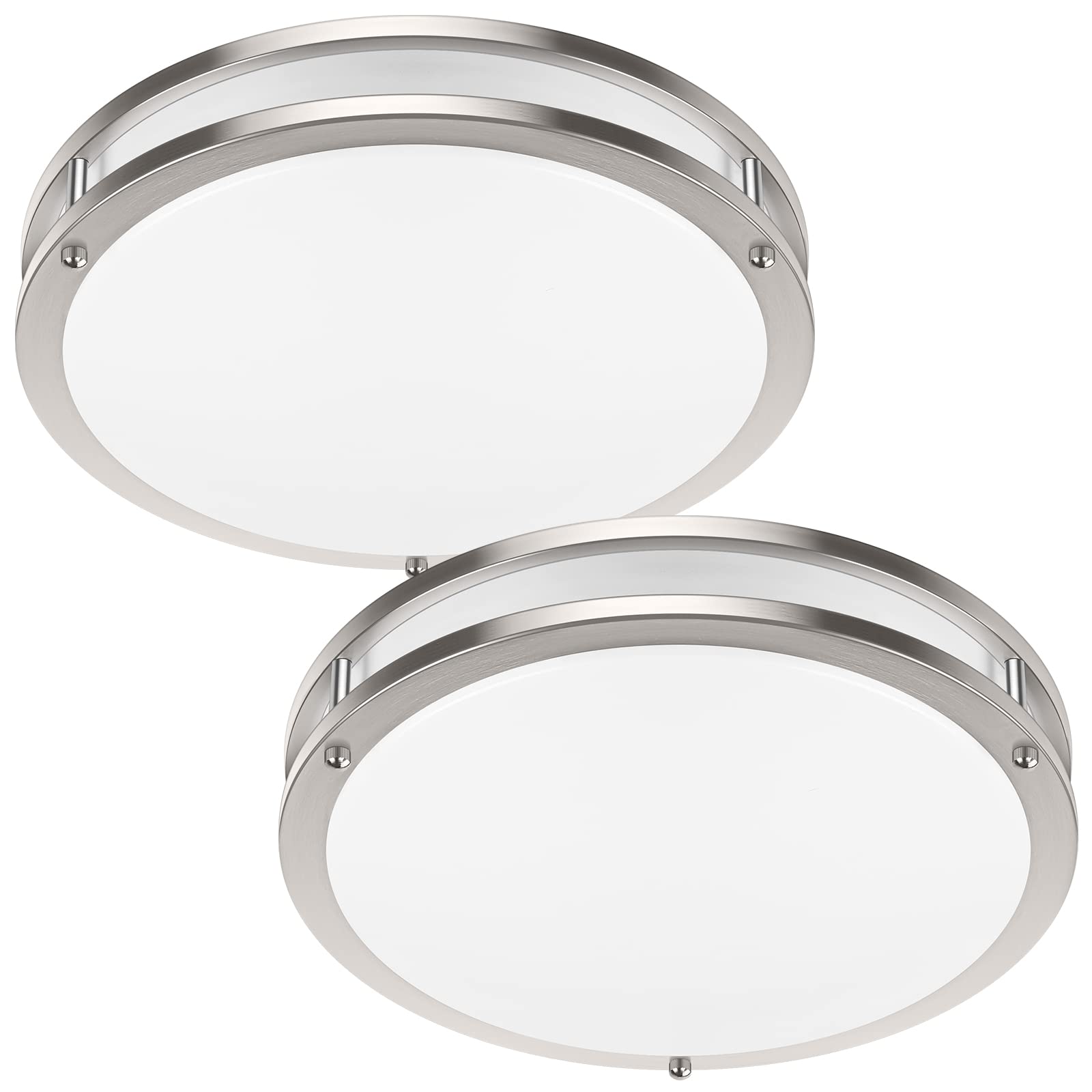 36W 3600lm Super Bright LED Ceiling Light Fixtures, 2PACK Modern Flush Mount Ceiling Lights Daylight White 5000K, 13 Inch Dimmab