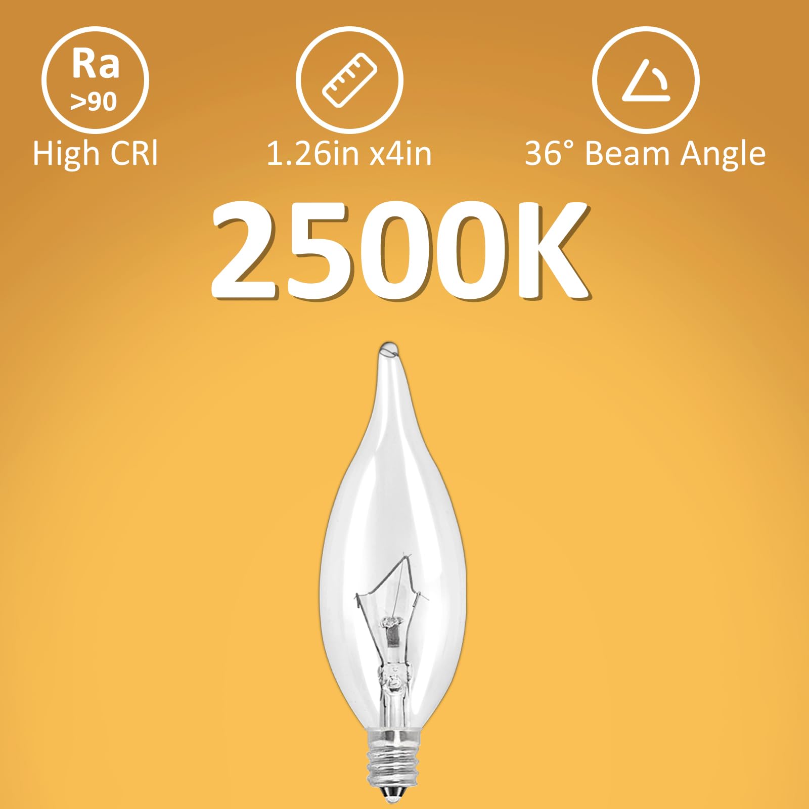 Linmifo 12-Pack E12 B10 Clear Candelabra Base Bulb, 40W 120V Incandescent Candle Light Bulbs Dimmable Chandelier Light Bulbs For Pendants Or Outdoor, Ceiling Fan, Fireplace, Wall Sconces (40, Watts)