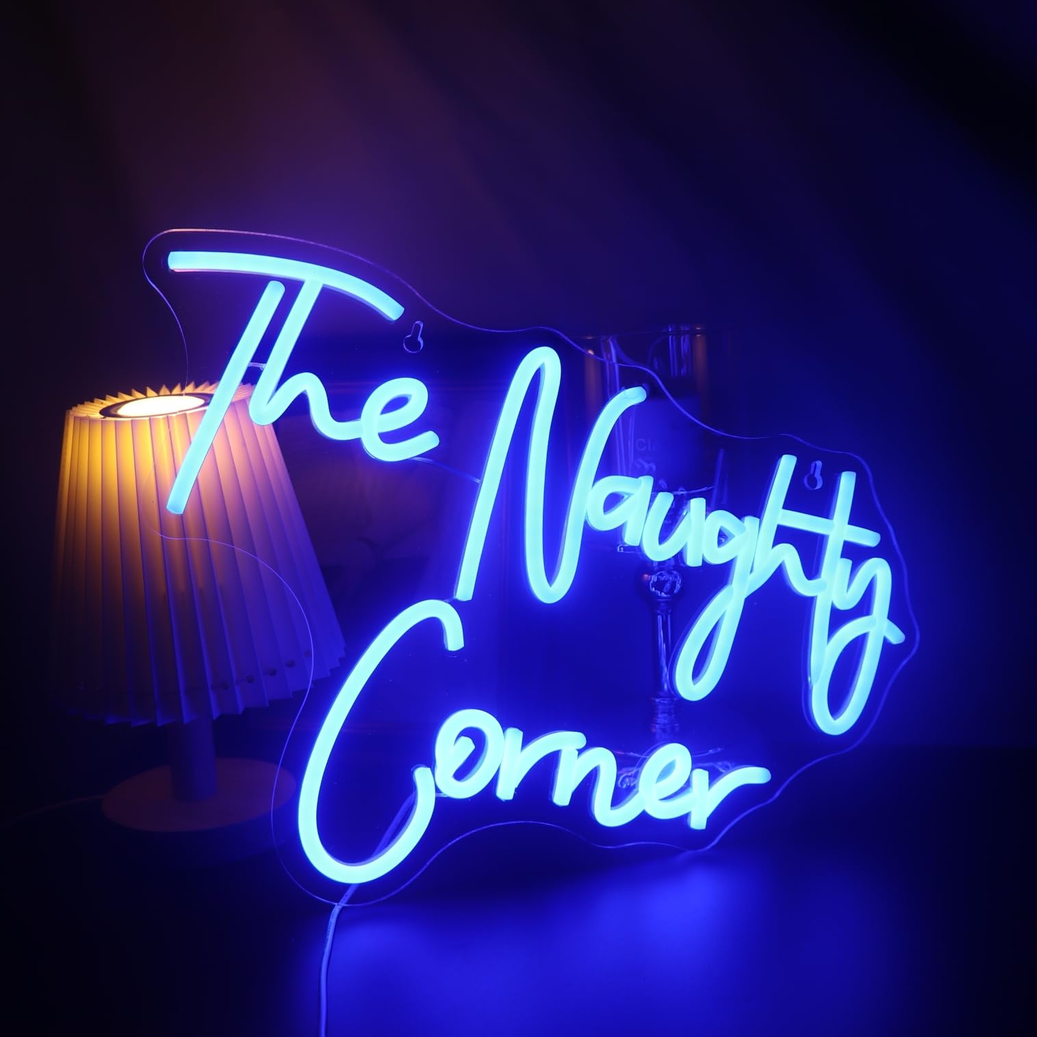Qiaofei Led The Naughty Corner Neon Sign Word/Letters Usb Powered Neon Lights For Girls Room Home Bar Art Wall Decor Party Window Living Room Decor Birthday Christmas Gift(Blue)