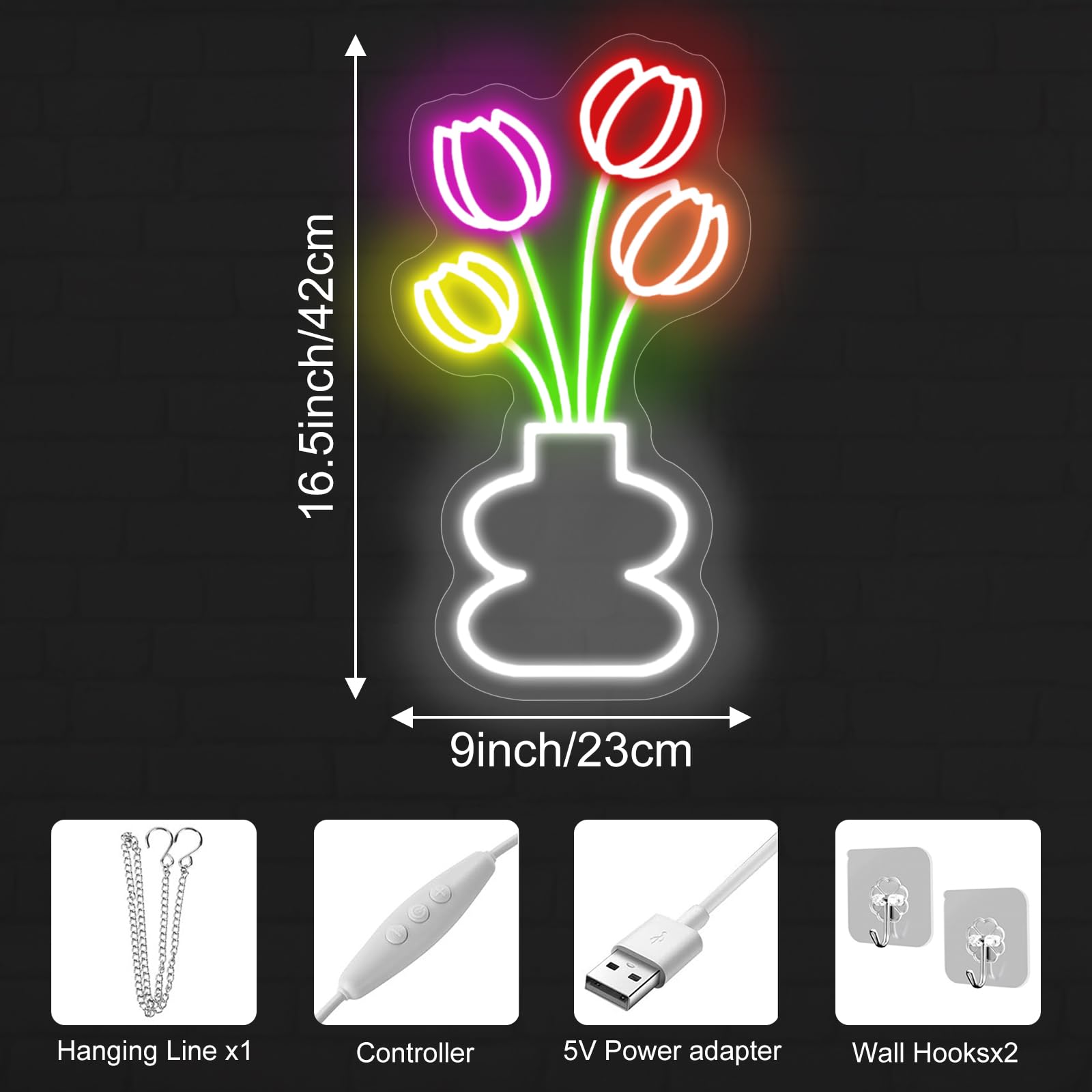 Tulip Flower Neon Sign For Wall Decor Led Tulip Lamp For Bedroom Wall Decor Flower Shop Decor  Tulip Sign For Living Room Studio Bedroom Party Decoration  MotherS Or ValentineS Day Gifts
