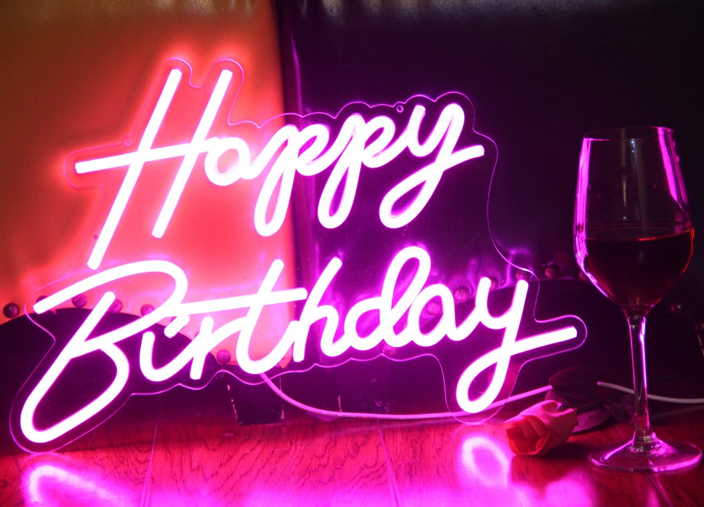 DAKABUKA LED Neon Sign Birthday Party Decorations USB Operated Acrylic Pink Model NL004-pink
