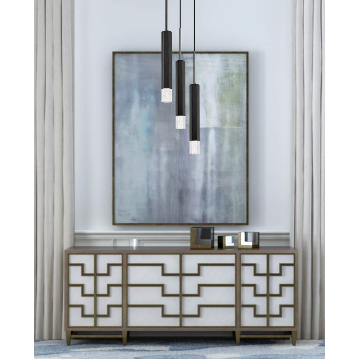 Cal Lighting Fx-3723-3P-Gm Transitional Led Pendant From Led Pendant Collection In Bronze/Dark Finish, 8.00 Inches