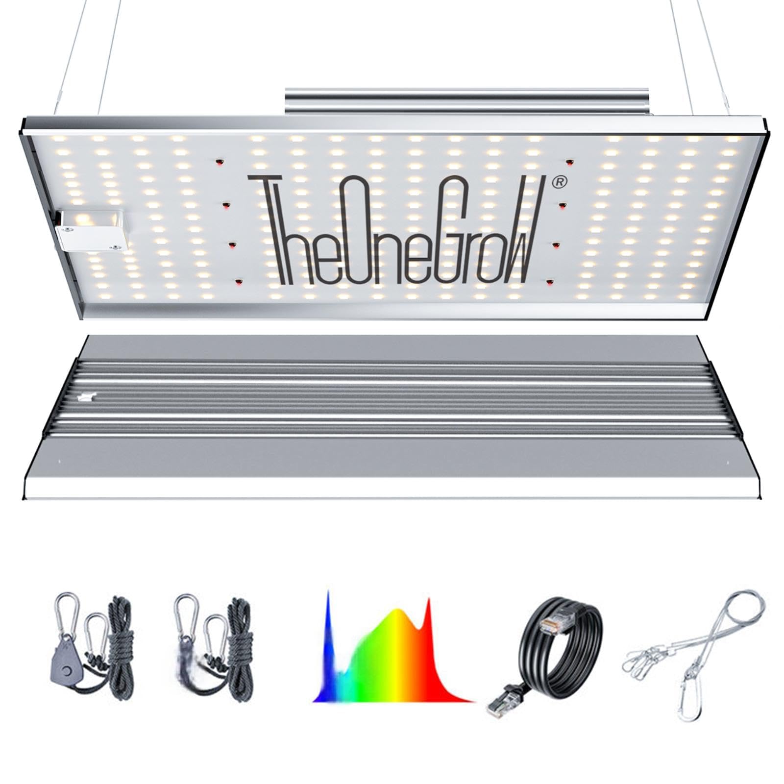 TheOneGrow MA1200 Grow Light Full Spectrum, 120 Watt Dimmable Plant Light Panel, LED Grow Light for Seed Starting Vegetables Blo