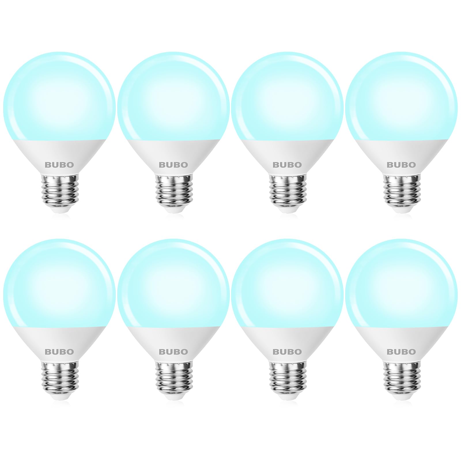 Bubo Vanity Light Bulbs 60 Watt Equivalent, Bathroom Light Bulbs Daylight White 5000K, G25 Globe Round Bulb 800 Lumens, E26 Medi