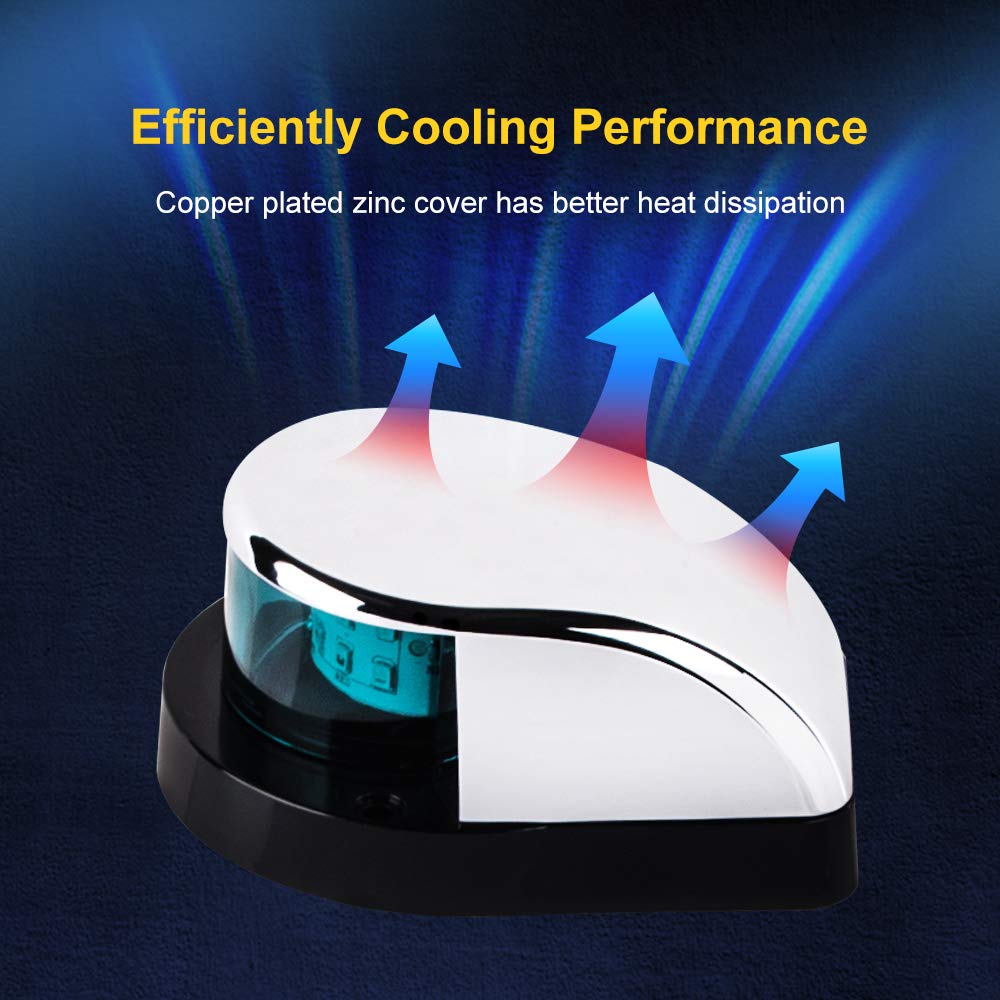 Led Boat Navigation Light Red And Green Led Marine Navigation Light Boat Bow Light For Pontoon And Small Boat (Silver New Versio