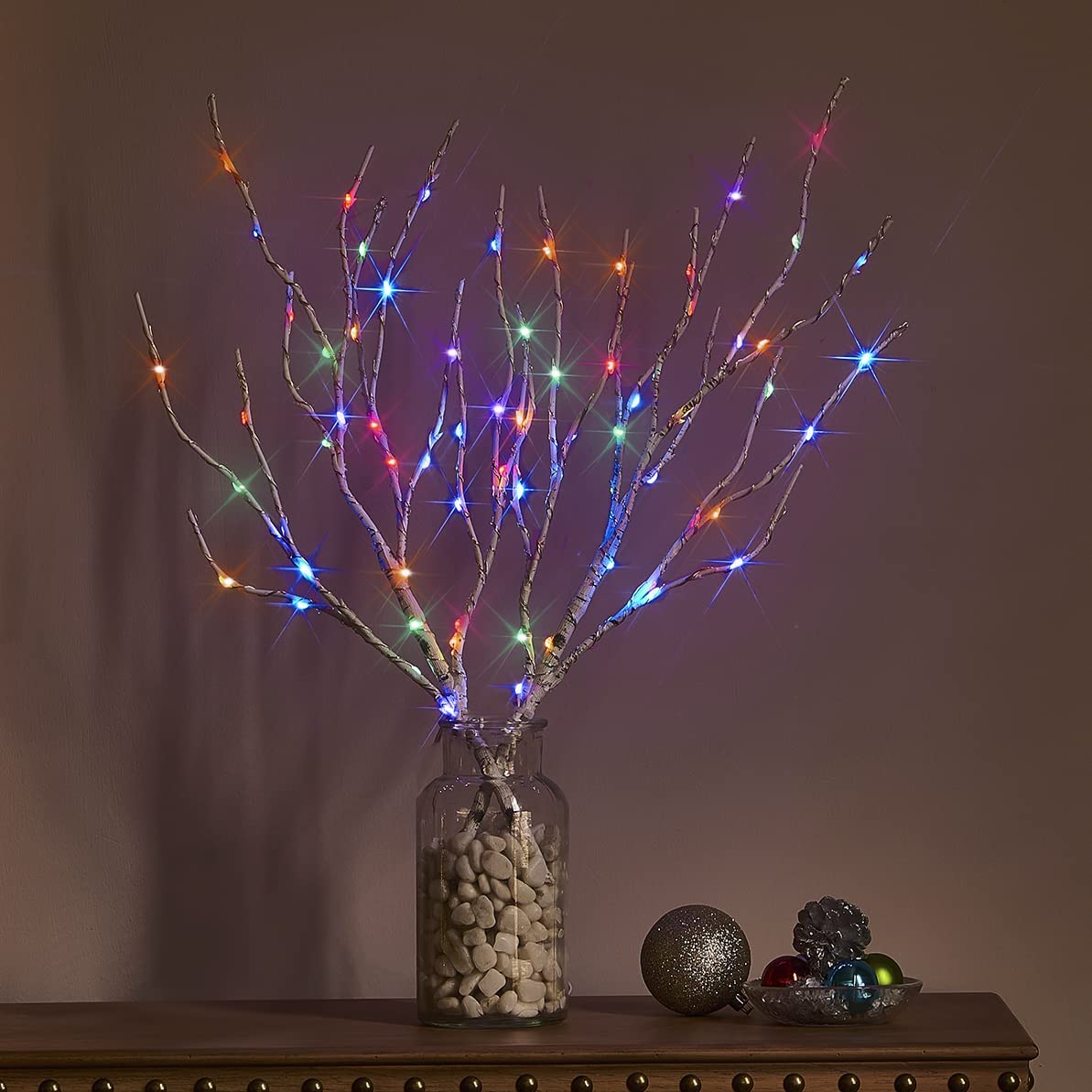Hairui Lighted Birch Branches Battery Operated 70L 18In Warm White And Multi Color Fairy Lights 8 Function For Halloween Home Christmas Decor