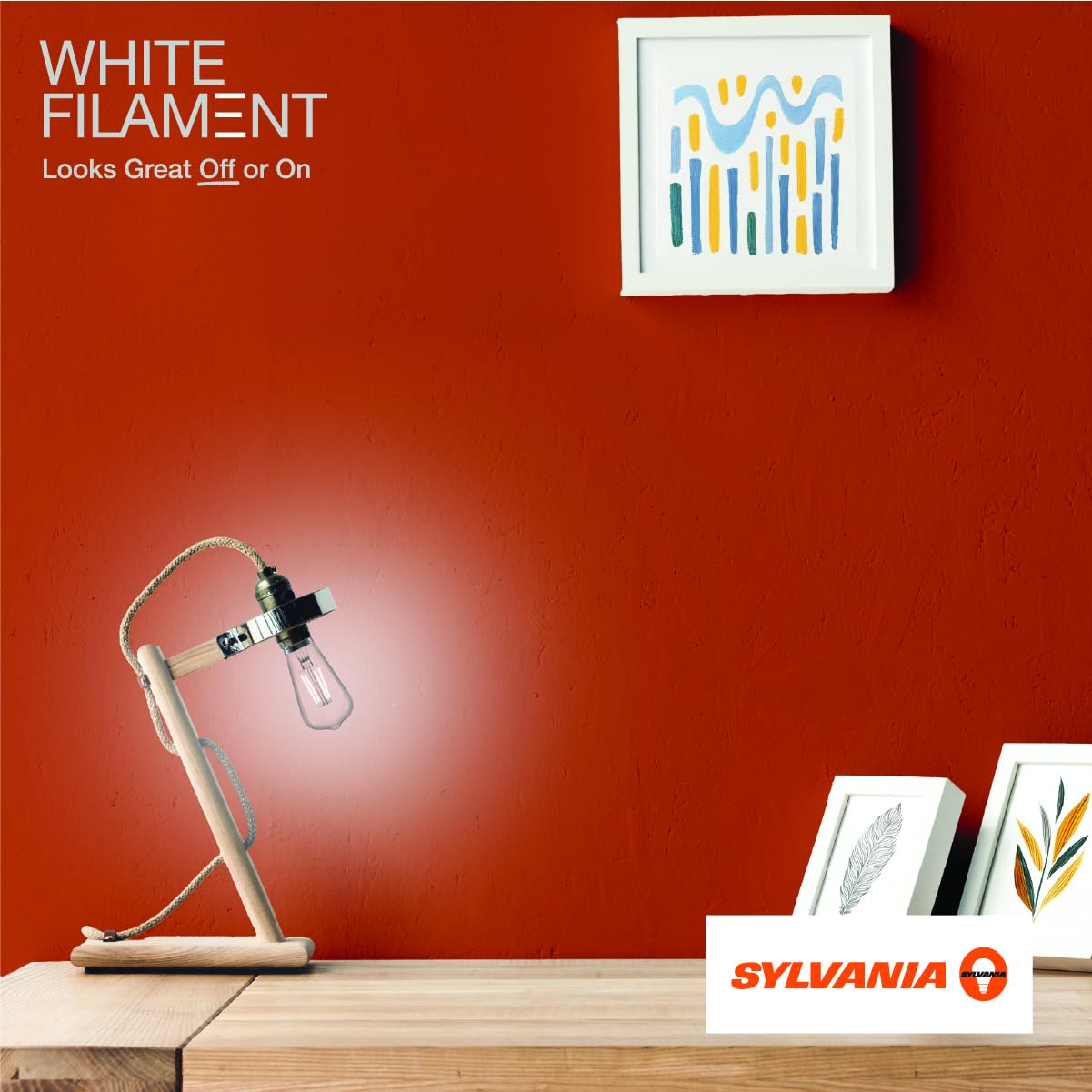 Sylvania St15 Clear Led White Filament Bulb, 5.5W, Dimmable, 500 Lms, Medium Base, 2700K, Soft White - 2 Pack (42268)