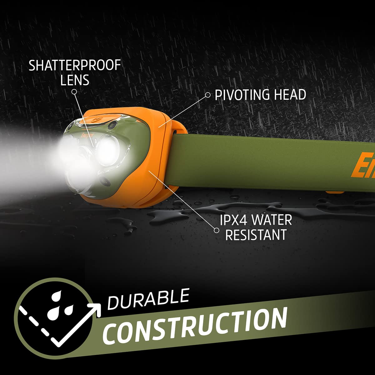 Energizer Led Headlamp Pro (2-Pack), Ipx4 Water Resistant Headlamps, High-Performance Head Light For Outdoors, Camping, Running,