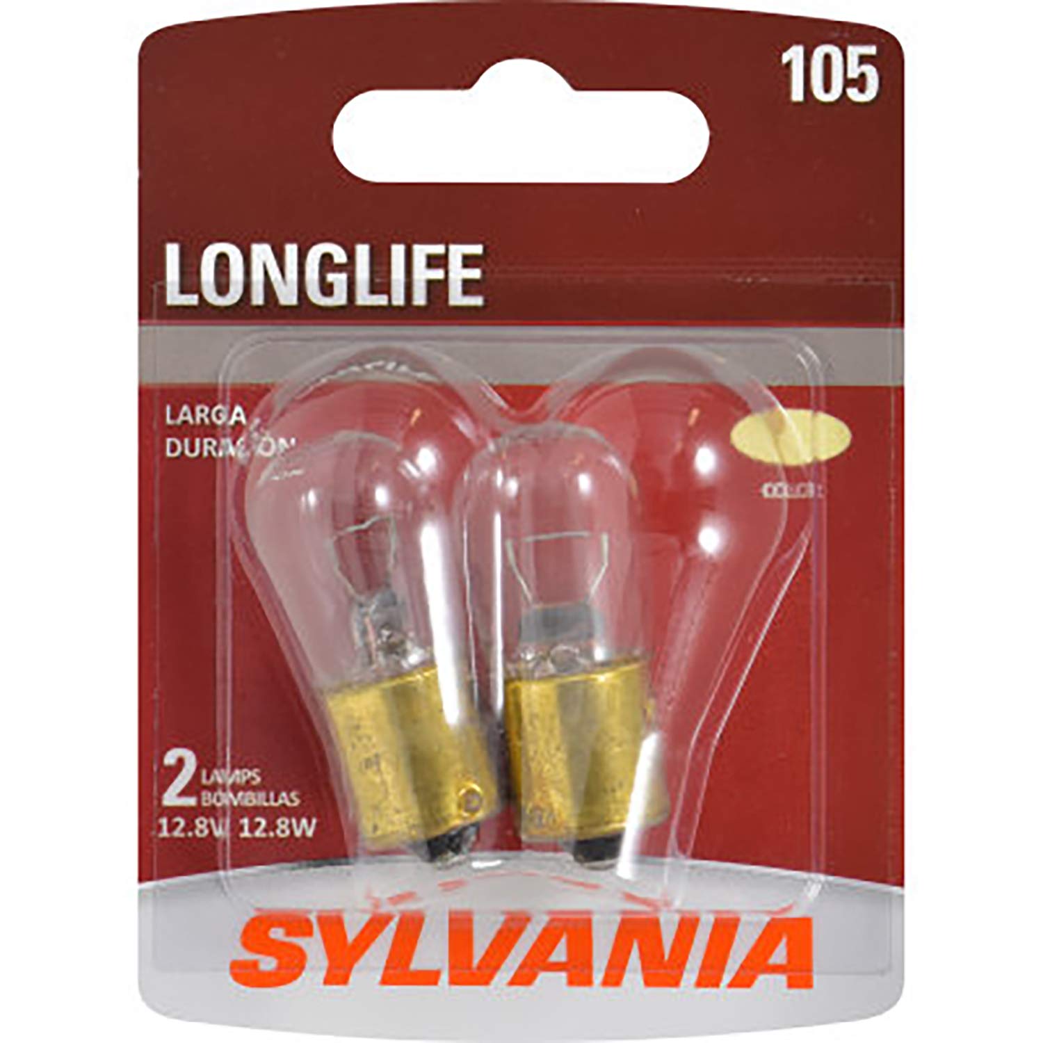 SYLVANIA 105 Long Life Miniature Bulbs - Ideal for Courtesy, Map, Radio Display - 2 Pack