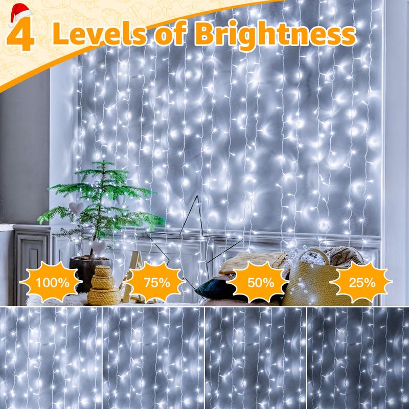 Ollny LED String Lights, 800LED, Cool White, Waterproof, Remote, 8 Modes, Dimmable, 262FT, Model HG-29V801C