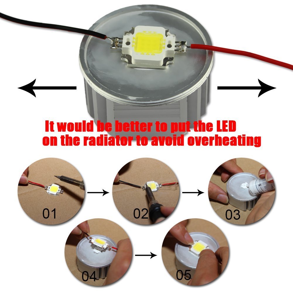 L LOHAS LED 100W LED Chip Bulb High Power Energy Saving Lamp, Cool White, Aluminum, Model LH-XP-100W-6000k, 1 Count