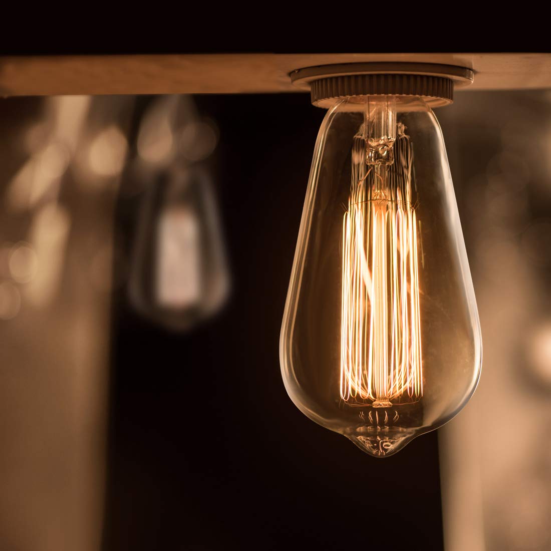 LUXON 8-Pack Edison Bulbs, Dimmable Vintage Style, Amber Glass, 60W E26 Base
