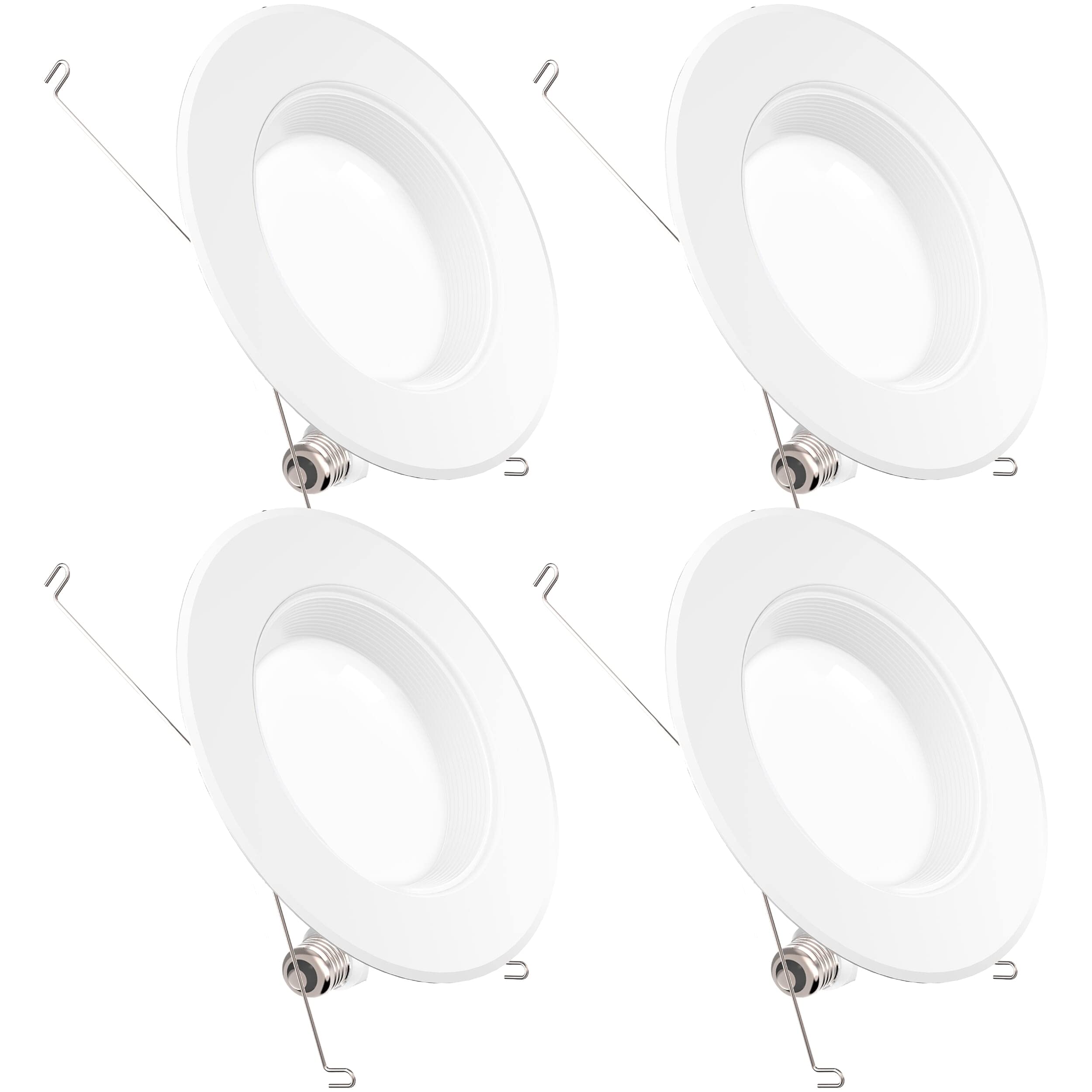 Sunco 4 Pack Retrofit LED Recessed Lighting 6 Inch, 4000K Cool White, Dimmable Can Lights, Baffle Trim, 13W=75W, 965LM, Damp Rat