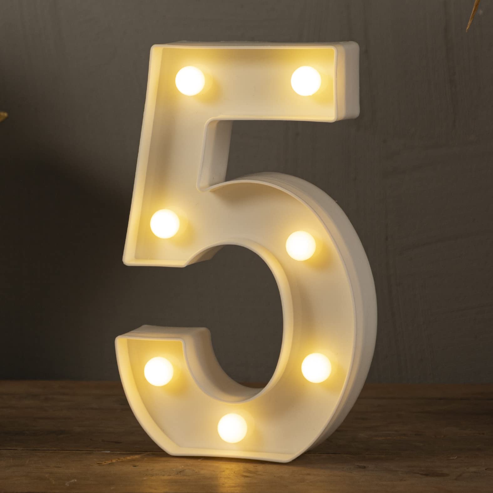 Hxweiye Led Marquee Number Lights Sign - Warm White - 26 Letters & 10 Numbers - Battery Powered Decor For Parties & Birthdays