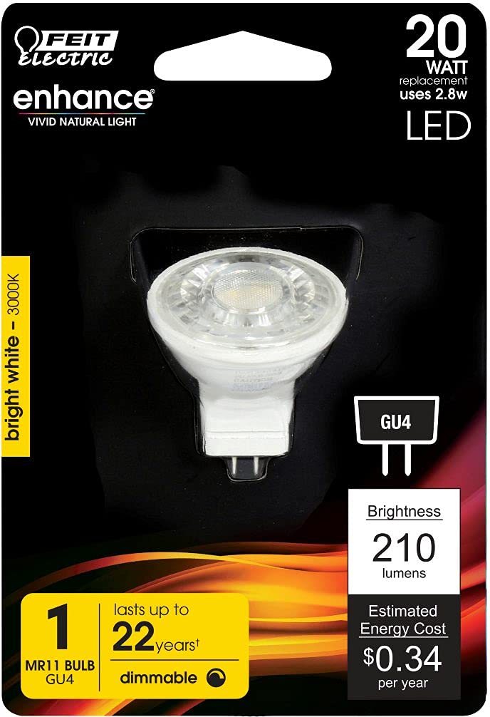 Feit Electric MR11 LED Bulb, 3K, 12V, Model BPFTD/930CA, Product Specific Color