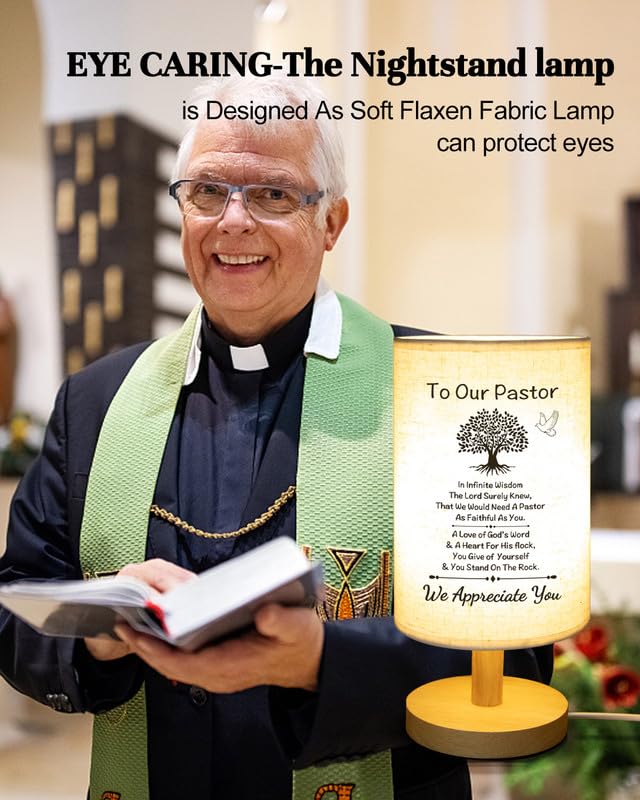 Souhoney Pastor Appreciation Gifts - Unique Pastor Gifts For Men For Pastor Day  Christmas  Birthday  Anniversary  Fathers Day  Fabric Bedside Decor Lamp