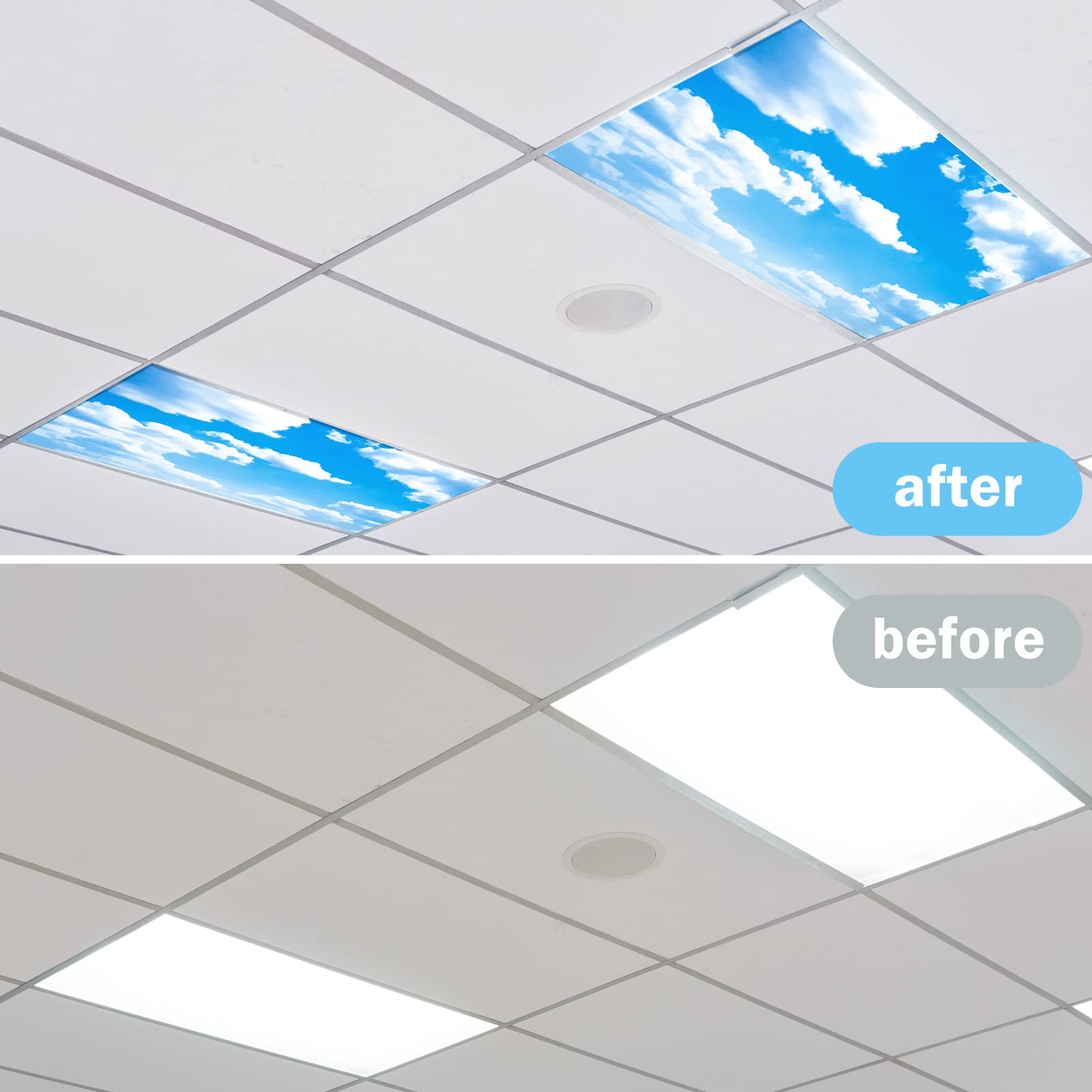 Amylove 2 Pcs Fluorescent Light Covers 2X4 Feet Light Filter Ceiling Cover Diffuser Fluorescent Plastic Diffuser Panels For Clas