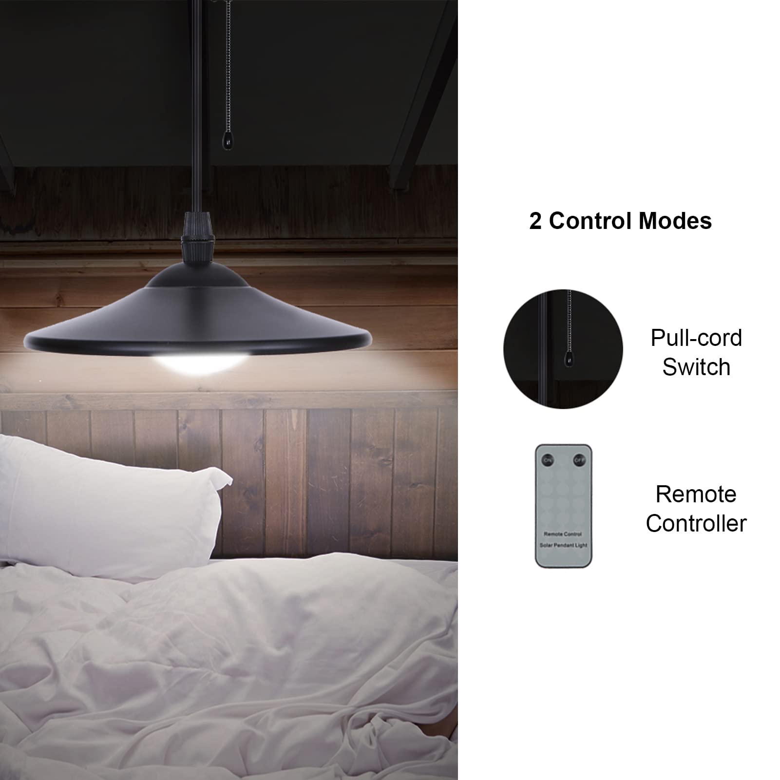 Lixada Solar Pendant Light Outdoor Indoor Hanging Light Led Shed Light Waterproof Pendant Lamp With Remote Control & Pull Cord For Garden Yard Patio Balcony Landscape Home Decoration