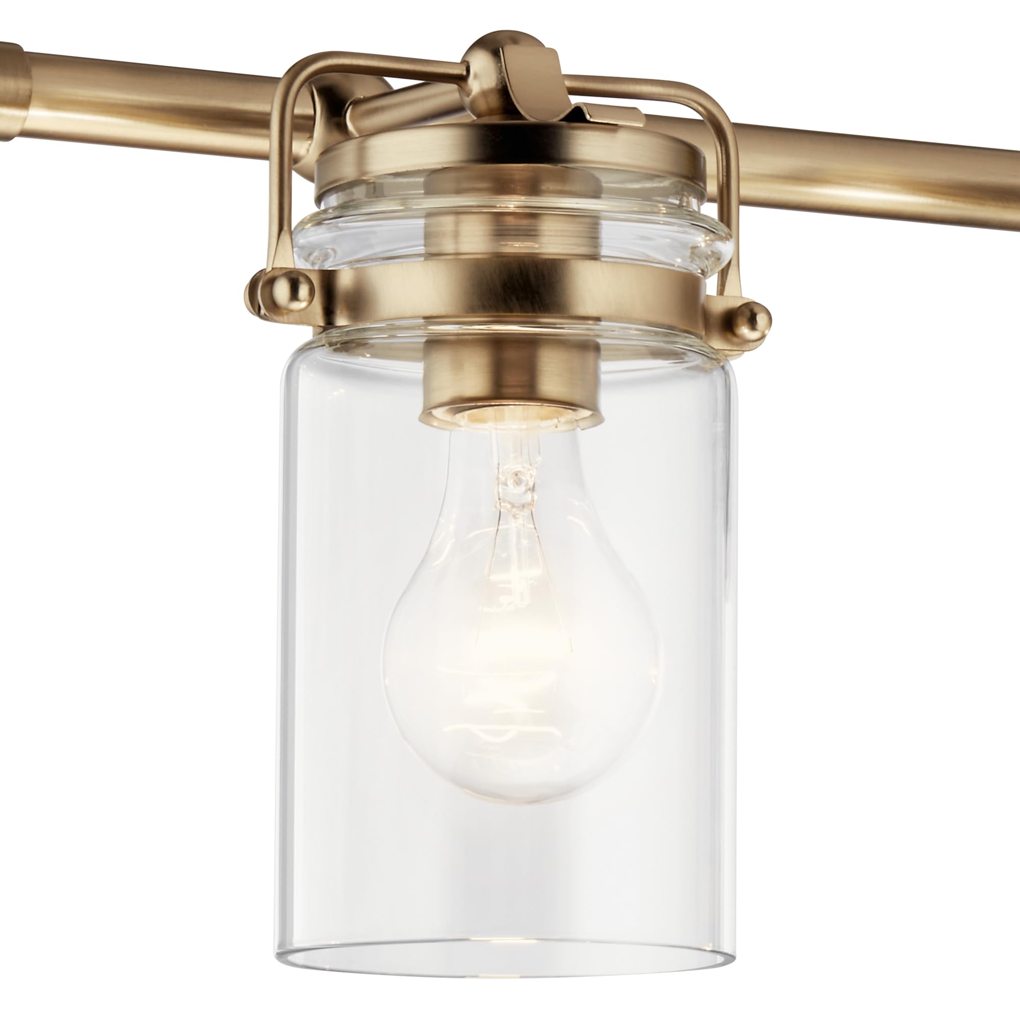 Kichler Brinley 4 Light Vanity Light With Clear Glass In Champagne Bronze, (32.5'' W X 10.25'' H), 45690Cpz