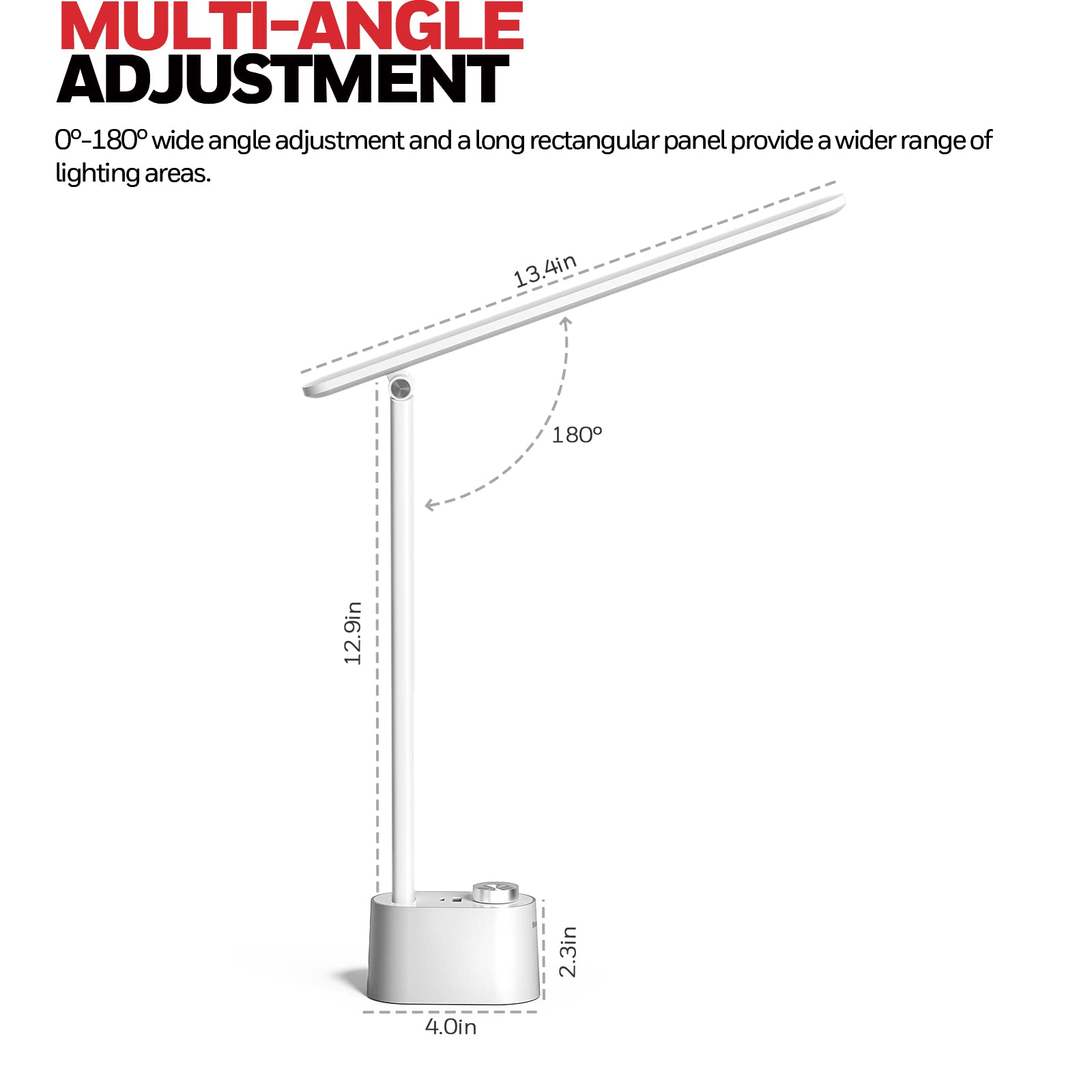 Honeywell LED Desk Lamp - H01 Pro Sunturalux™ Foldable Light, USB A+C Charging, 3 Color Modes, White