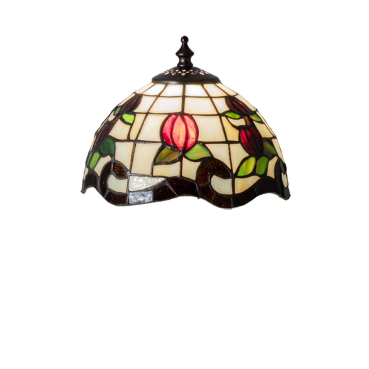 Meyda Tiffany 7&quot; Wide Roseborder Glass Shade Light - Beige/Brown/Green