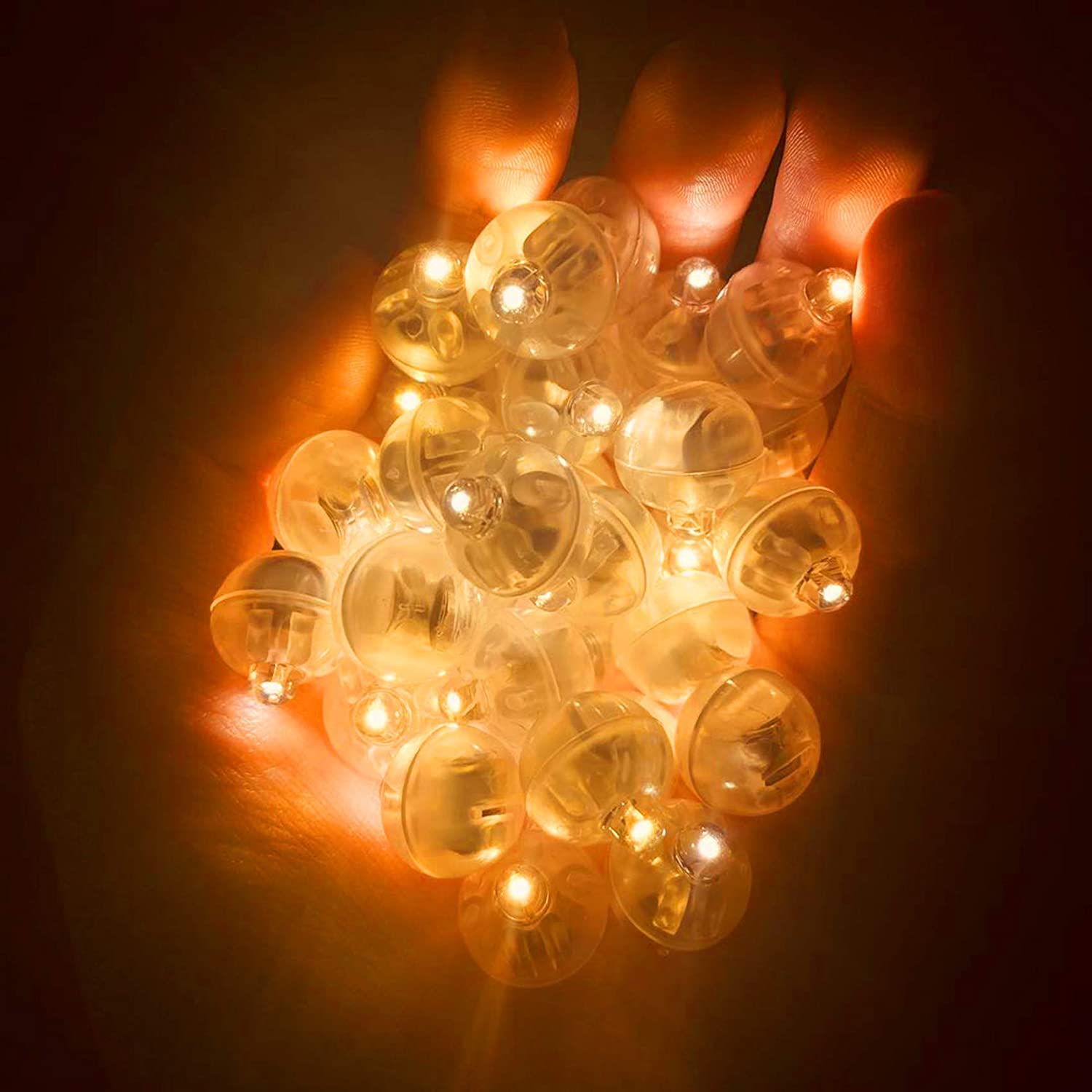 Jjgoo 100Pcs Warm White Led Balloon Lights, Waterproof Flash Round Tiny Led Light For Paper Lantern Easter Egg Pumkin Birthday P