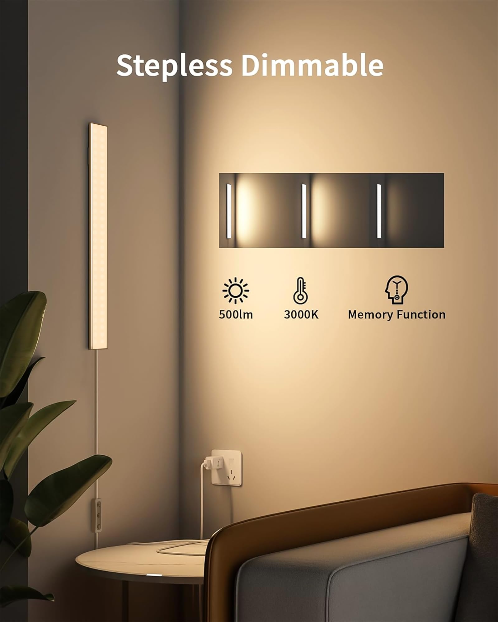 ASOKO Under Cabinet LED Light, 16 Inch, Dimmable 3000K Warm White, Aluminum, Model UNO-PRO-UT