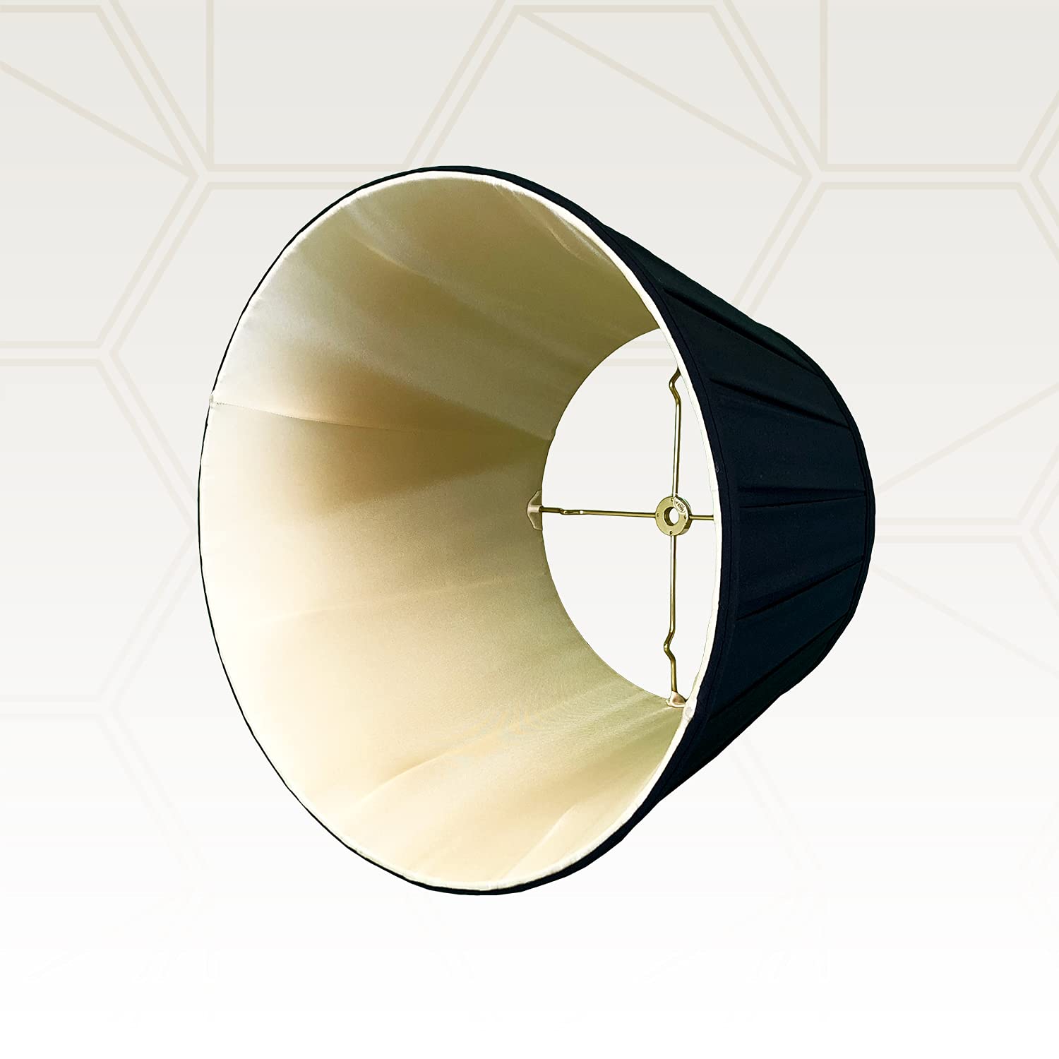 Royal Designs Empire English Pleat Lamp Shade, Metal, Black/Gold, 13 x 19 x 11.25, Model BS-724-19BLKGL