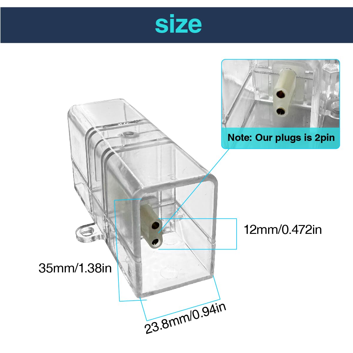 cezelux Hexagon LED Light Connectors 2 Pin I-Connectors, 5 Pack, Clear Plastic, DIY Replacement for Honeycomb Lighting Systems