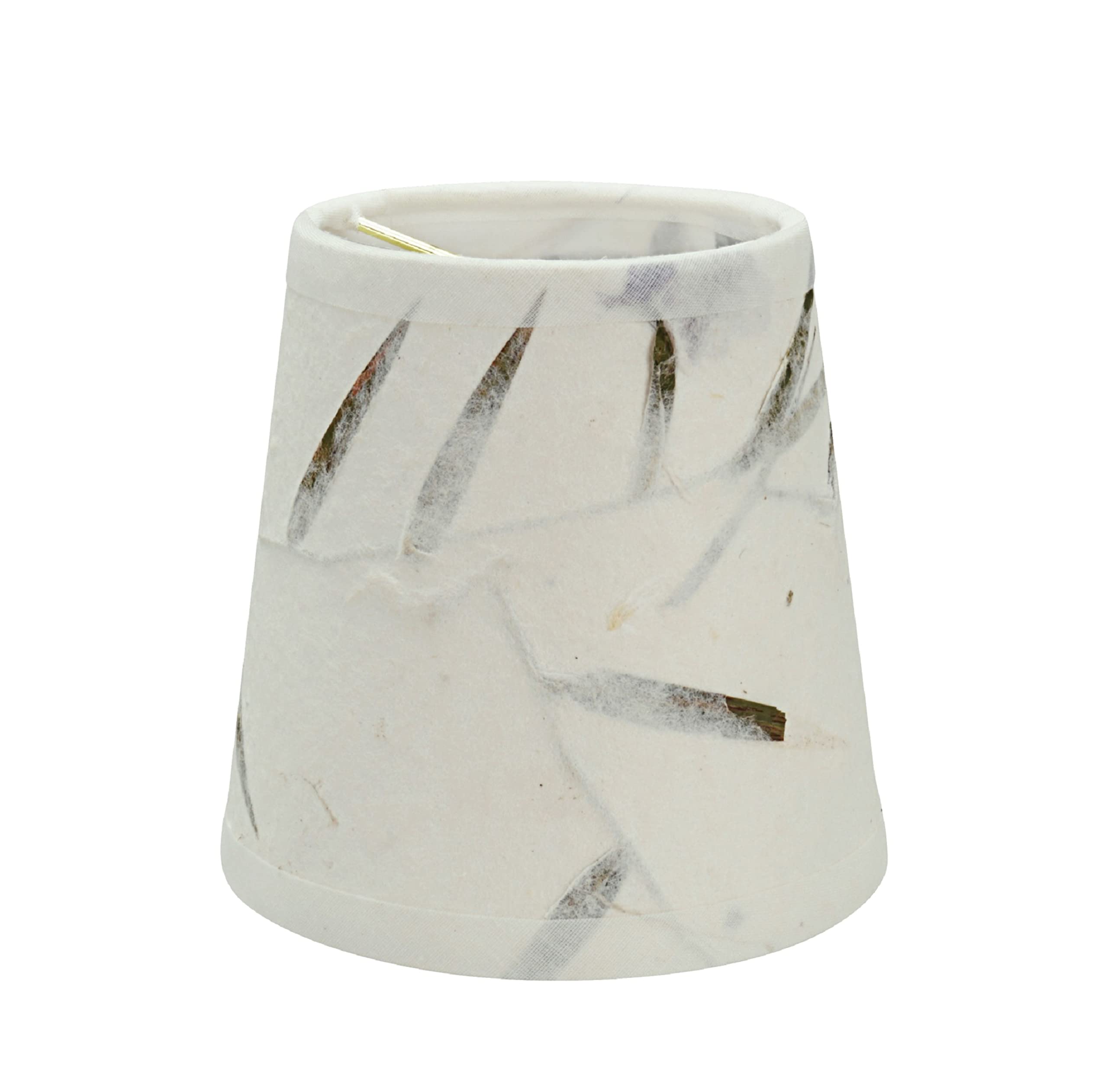 Aspen Creative 32720-2 Small Hardback Empire Shape Chandelier Clip-On Lamp Shade Set (2 Pack), Transitional Design in Off White, 4&quot; bottom width (3&quot; x 4&quot; x 4&quot;)