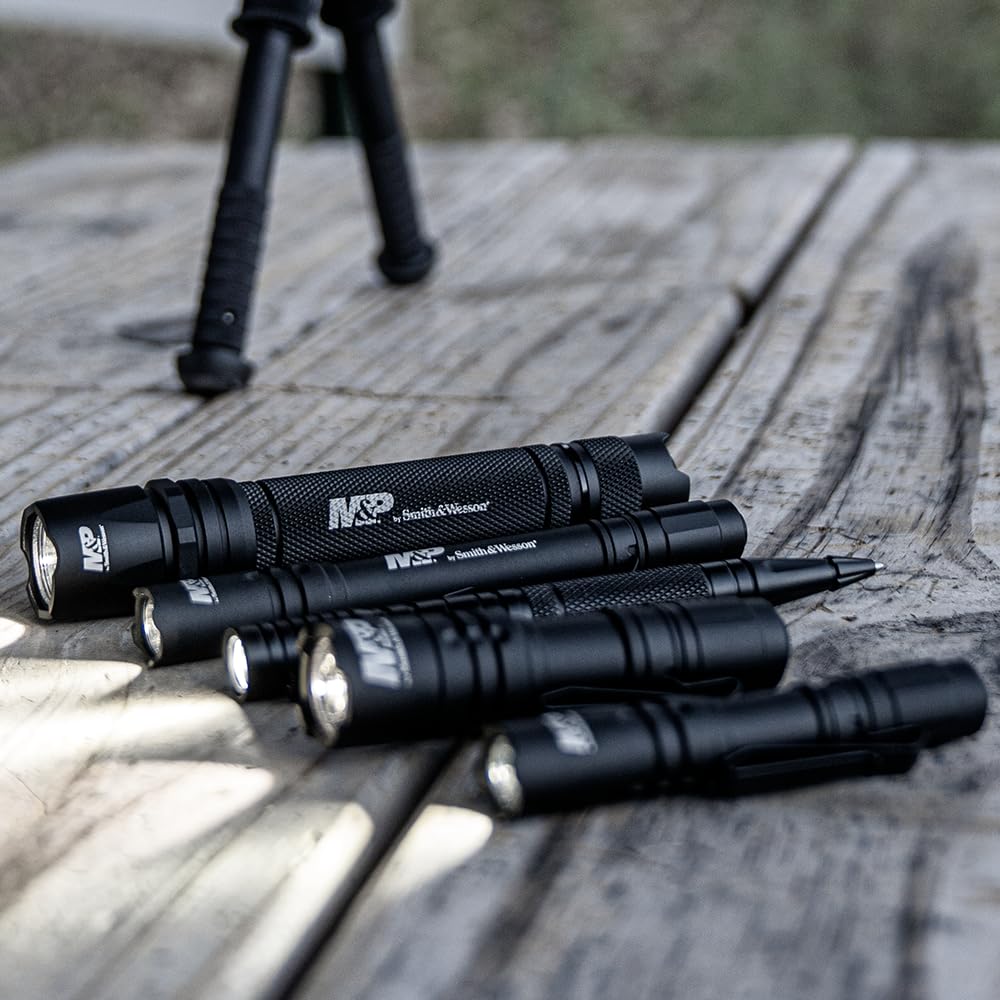 Smith & Wesson M&P Delta Force CS Flashlight, 125 Lumen, Waterproof, Aluminum, Black, Model 1078454, 4 Modes