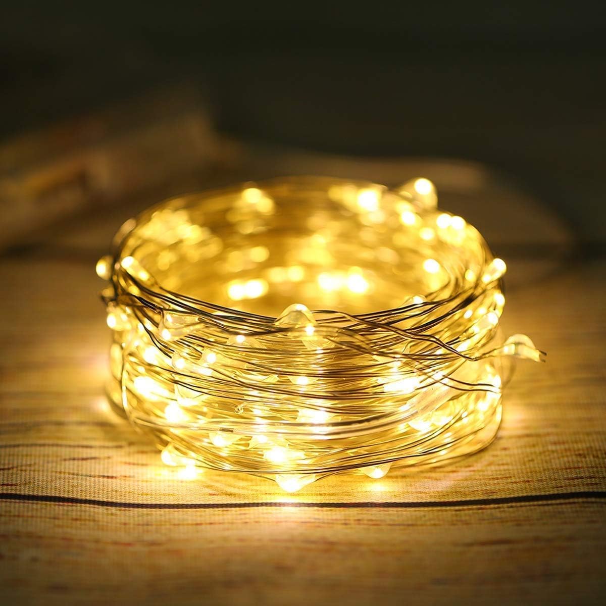 ANJAYLIA LED String Lights 50 Mini Twinkle Lights Battery Operated 16.4ft Warm White Decor for Wedding Party Christmas