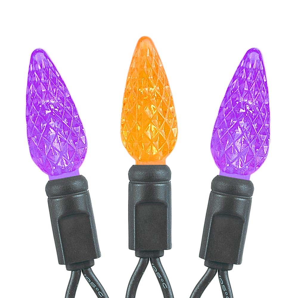 Novelty Lights 24Ft 70 Led C6 Led Halloween String Lights, Outdoor Christmas Tree Commercial Grade Led String Lights, Christmas