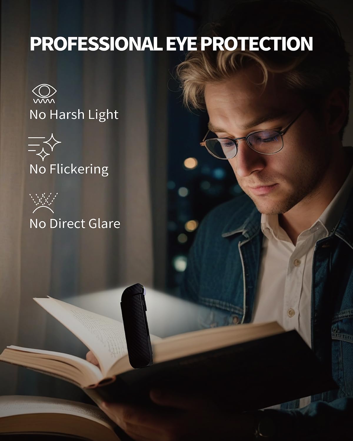 Hemonnkam Reading Book Light, Clip On Reading Light, Rechargeable Reading Light, Book Lights For Reading At Night In Bed, Readin