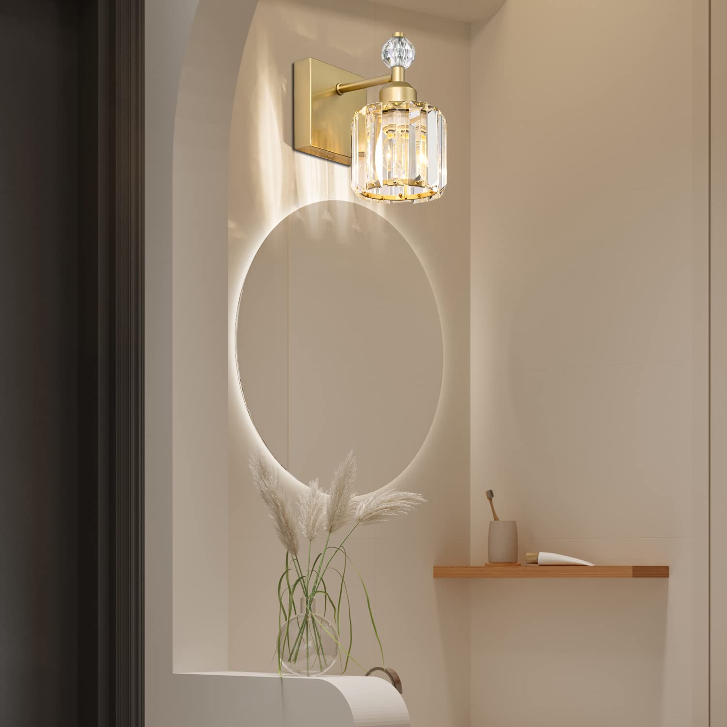 Presde Bathroom Vanity Lights Modern Crystal Gold 3 Light Bathroom Lights Fixtures Over Mirror Vanity Light For Bathroom