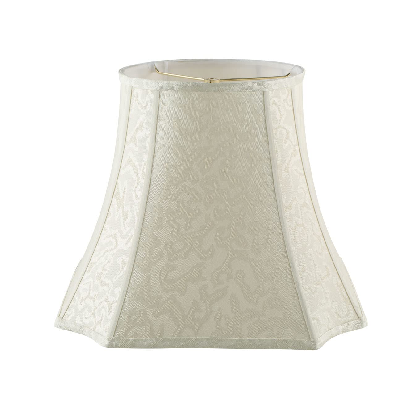 Aspen Creative 30621, Handsewn Pagoda Off-White Spider Shade/Jacquard Textured Fabric, 11'' Top X (18+18)'' Bottom X 15'' Slant,