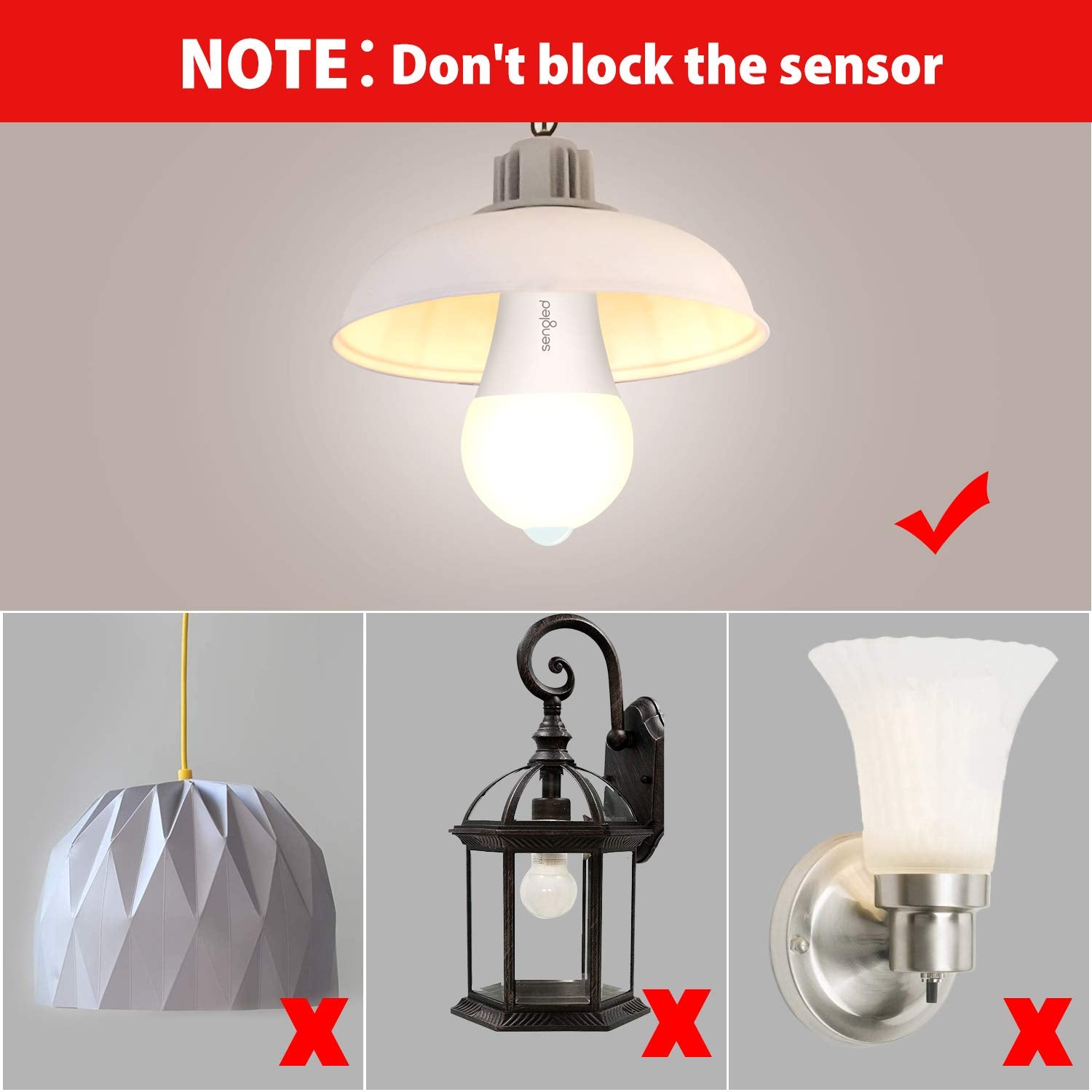 Sengled Motion Sensor Light Bulbs, A19 800LM LED, Warm White 3000K, 2 Pack, Built-in Photocell Sensor for Indoor/Outdoor Use