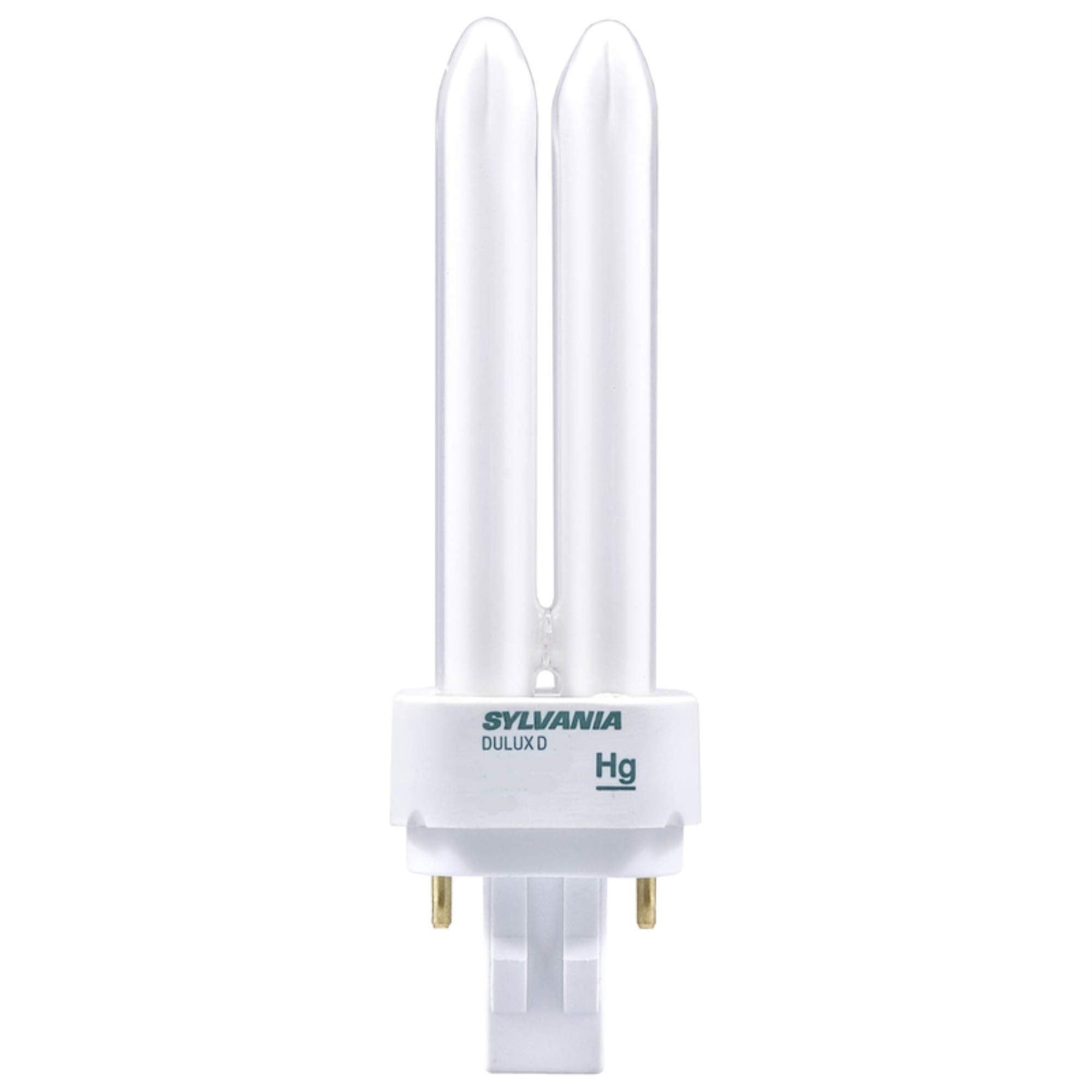 SYLVANIA 21111 18-Watt 2-Pin Double Tube Compact Fluorescent Lamp, 4100K, White, 10 Pack