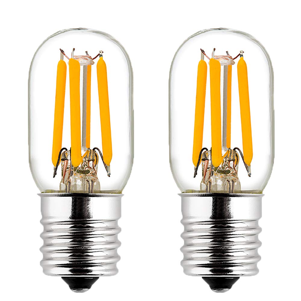 LiteHistory E17 LED Bulb 25W 2700K T22-4C27K-E17 2-Pack Glass Microwave Light Bulb