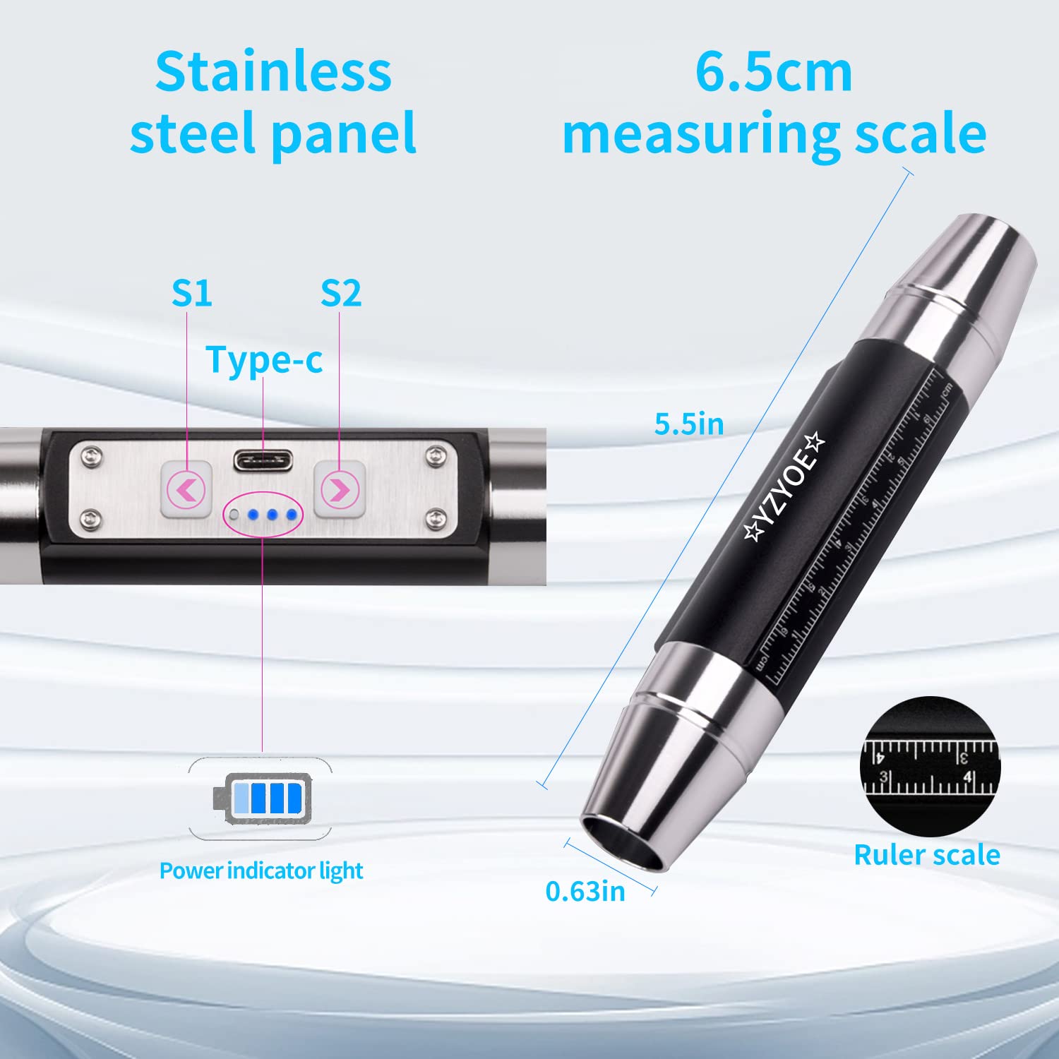 Yzyoe Six Leds Rechargeable Gemstone Flashlight Jade Appraisal Light, Super Bright Jewelry Diamond Detector Lamp.