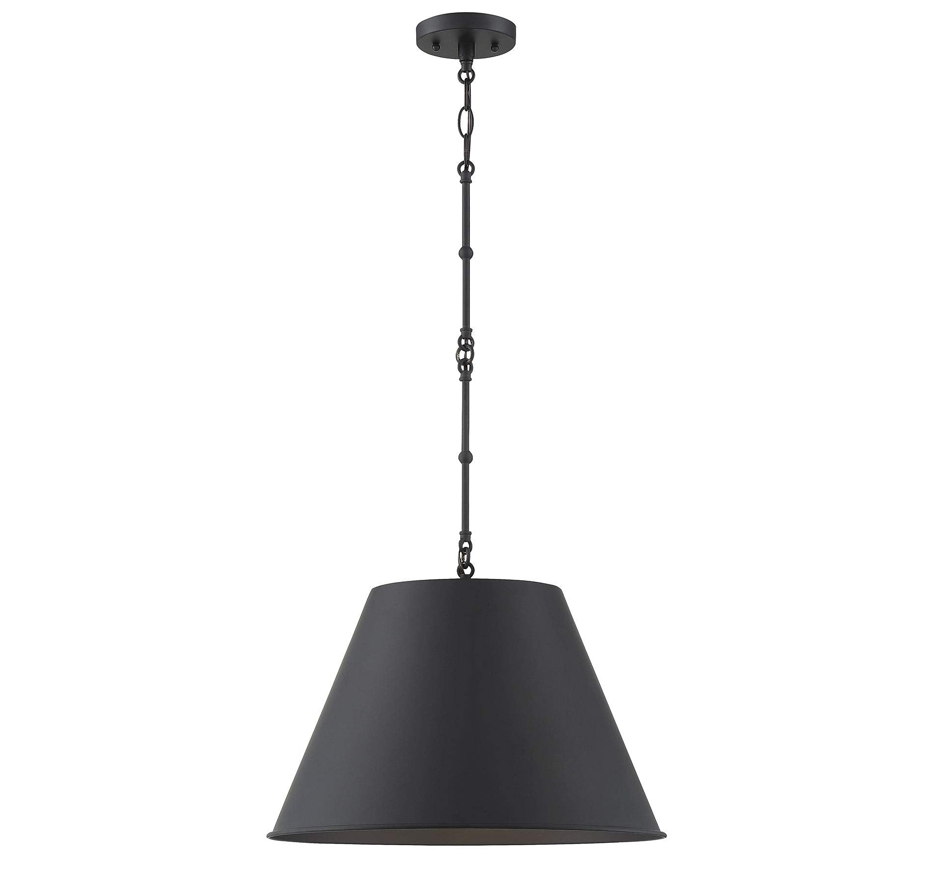 Savoy House 7-132-1-89 Alden Traditional Metal Bell Pendant, 1-Light 60 Watt, 9 H x 12 W, Matte Black