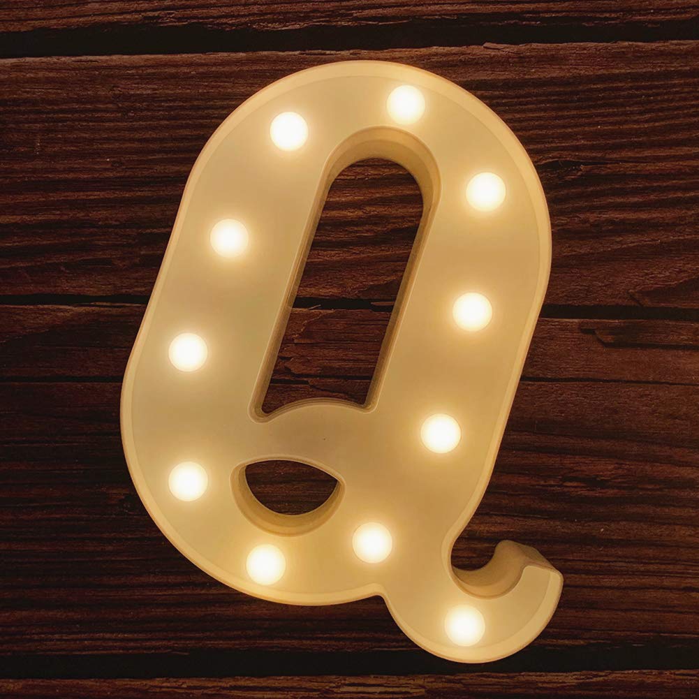 Mumuxi Light Up Letter Q | Battery Powered Marquee Sign For Weddings, Parties & Home Decor