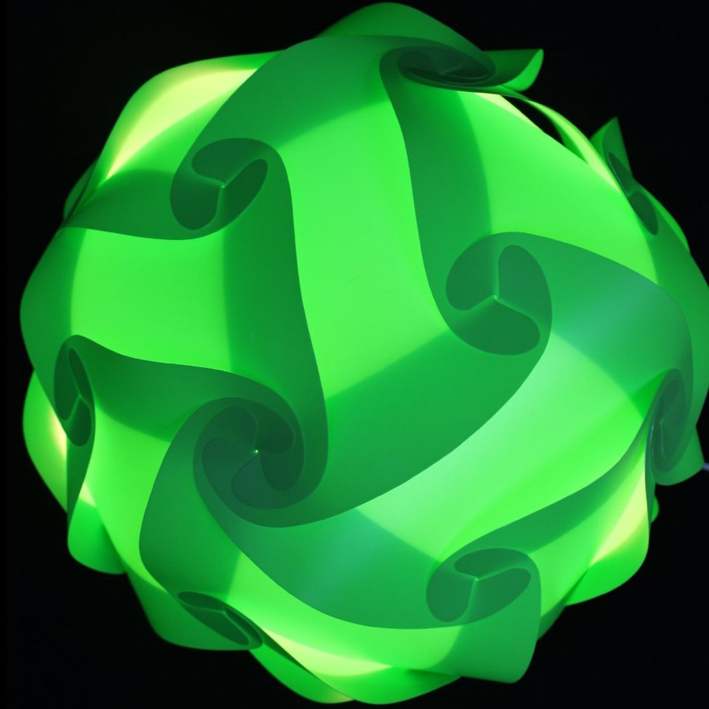 Lightingsky Diy Iq Jigsaw Puzzle Lamp Shade Ceiling Pendant Lampshade Kit With 15 Feet Hanging Cord (Green, Xl-16 Inch)