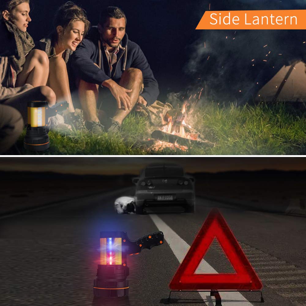 GEPROSMA F20 Cordless Handheld Spotlight, Super Bright LED Flashlight, Rechargeable, Aluminum Alloy, Black Golden Color