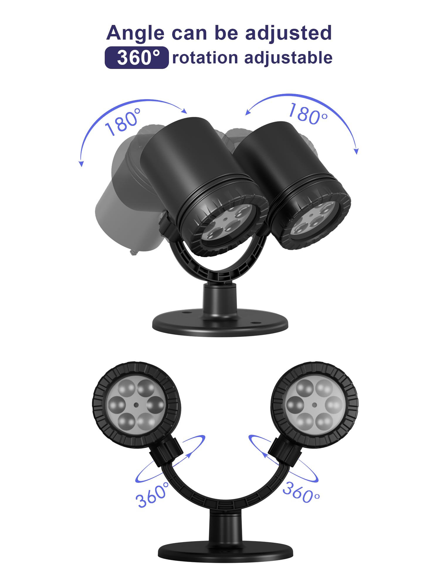 Christmas Double Head Snowflake Projection Lights, Zbpp Outdoor Led Christmas Lights Ip65 Waterproof, Rotating Snow Lamp Brighter Led Landscape For Xmas Holiday Party Decoration